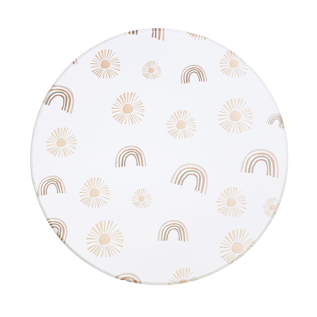 TPU Play Mat - Orbicular White Terrazzo + White Rainbow