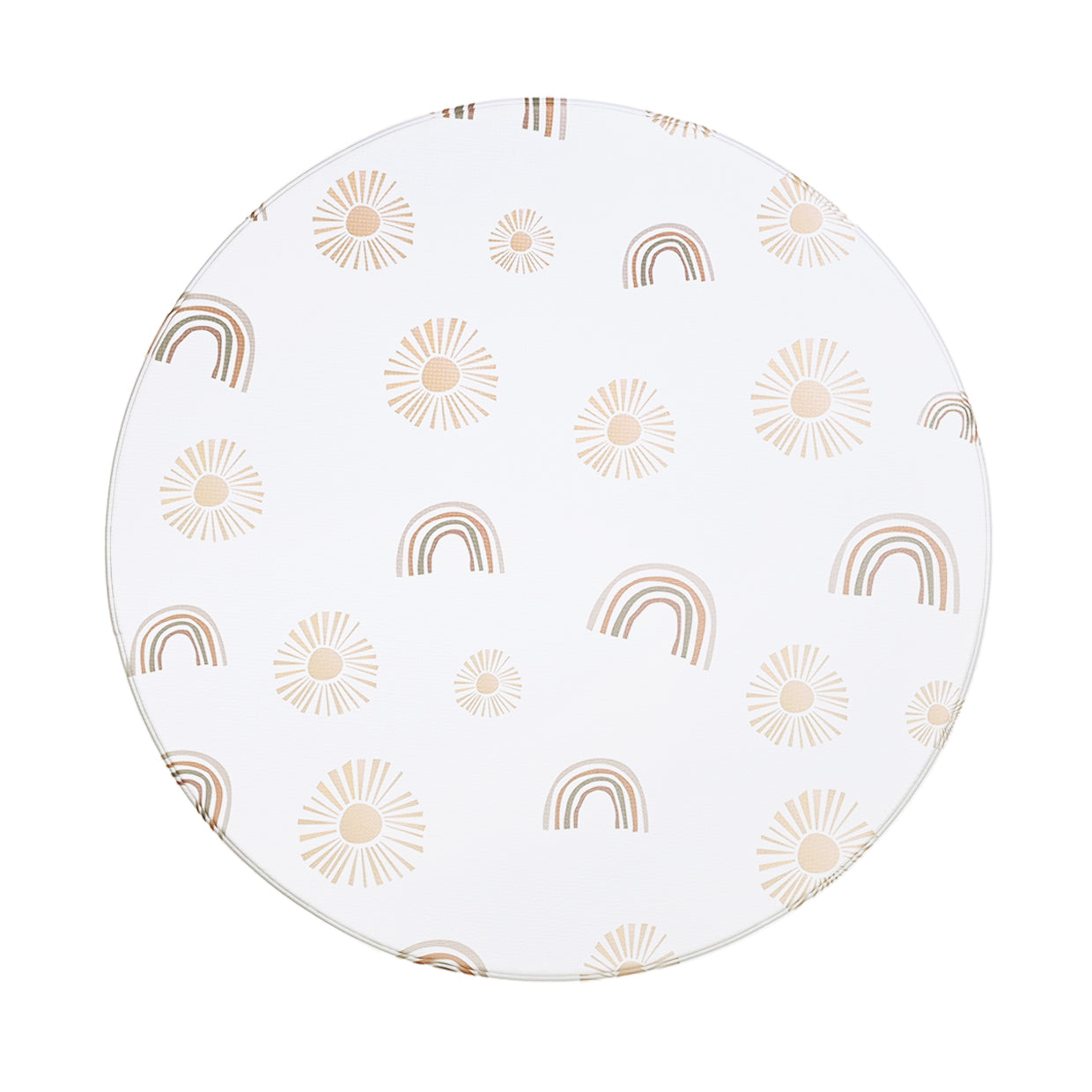 TPU Play Mat - Orbicular White Terrazzo + White Rainbow