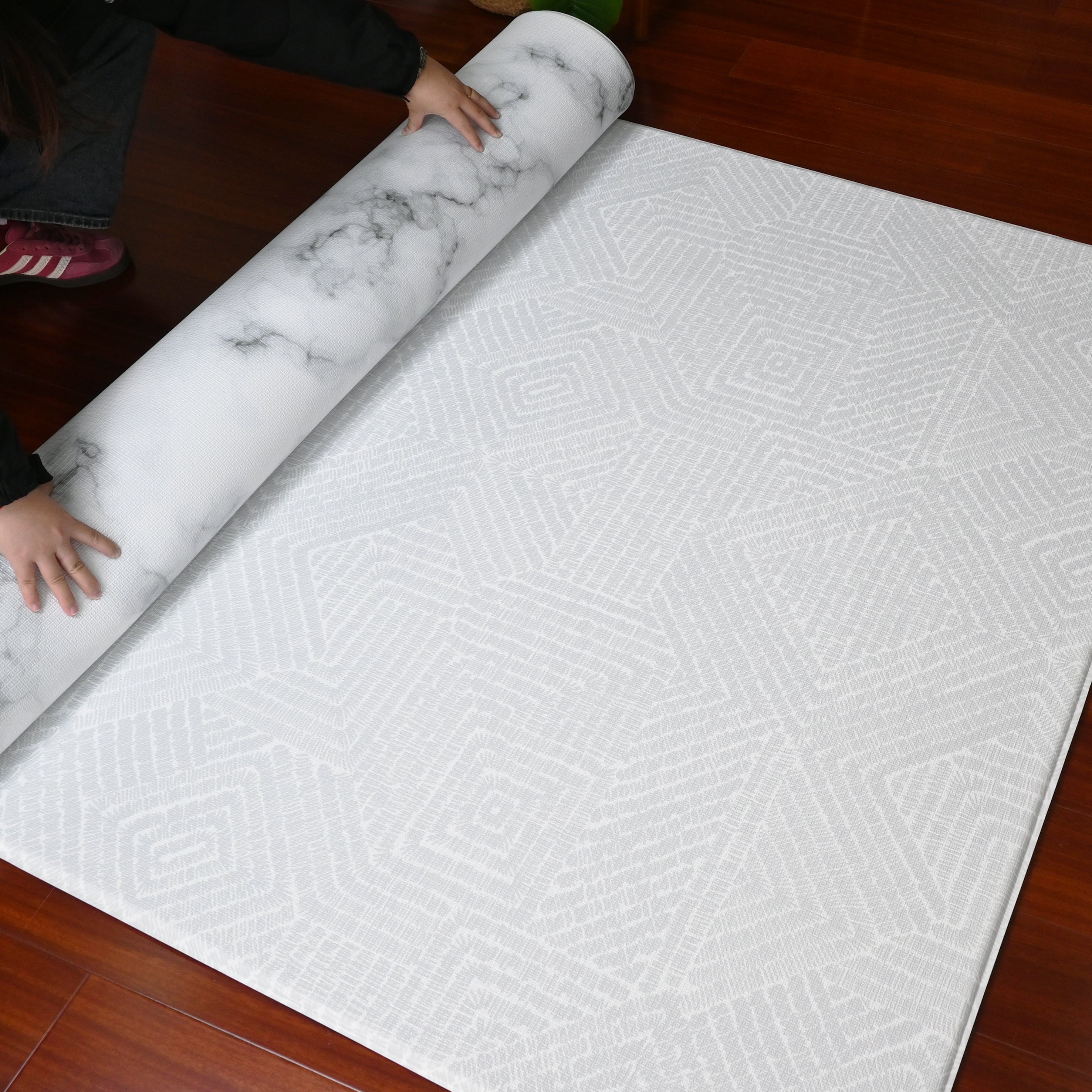 TPU Play Mat - Marble + Light Gray Maze