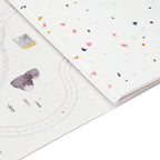 XPE Foldable Play Mat White Terrazzo + Beige Train Track