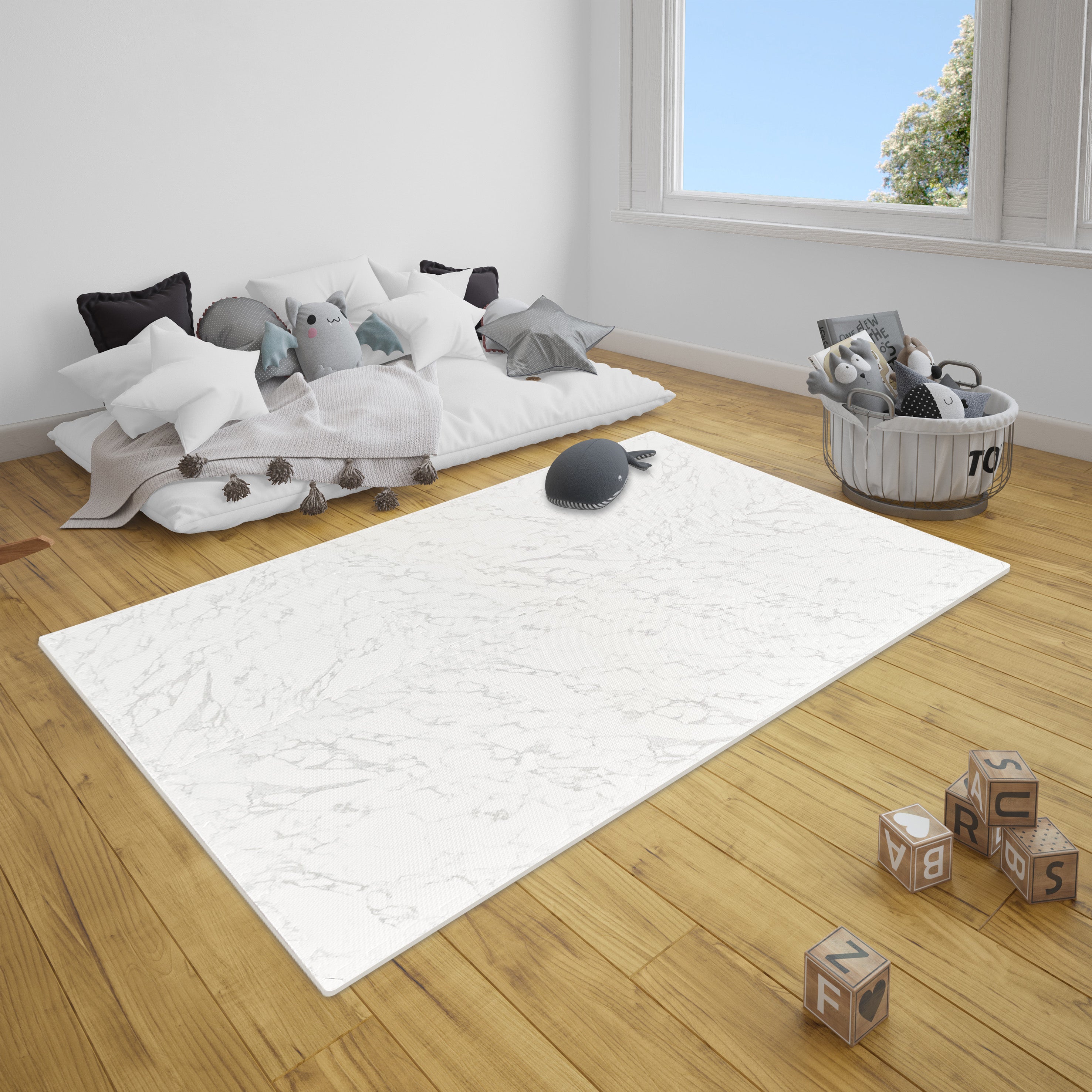 EVA Puzzle Mat - White Marble