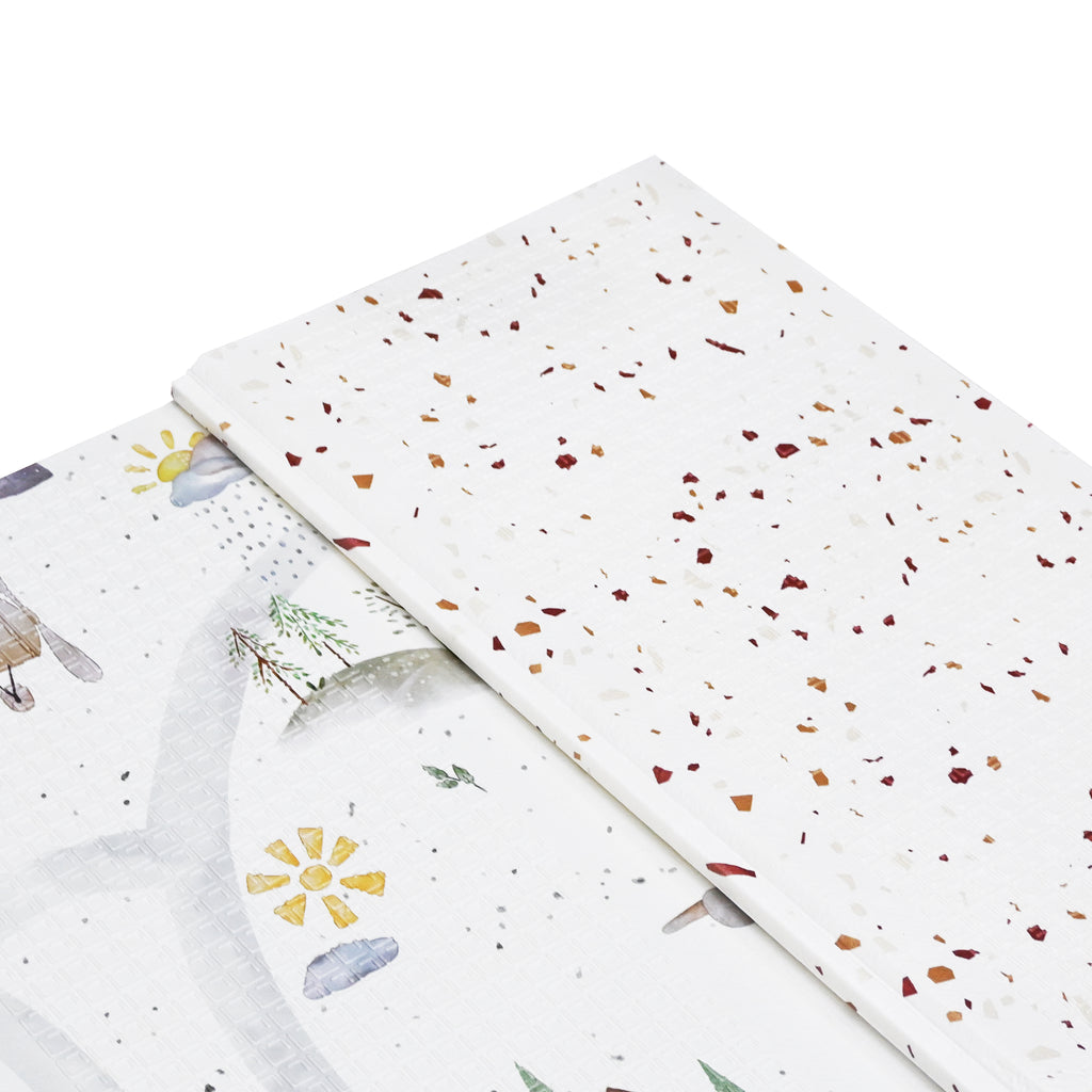 XPE Foldable Play Mat Brown Terrazzo + White Airplane Track