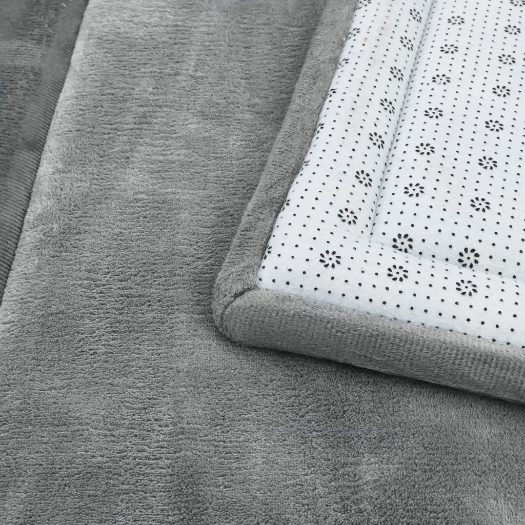 Coral Velvet Memory Foam Mat-Dark Grey