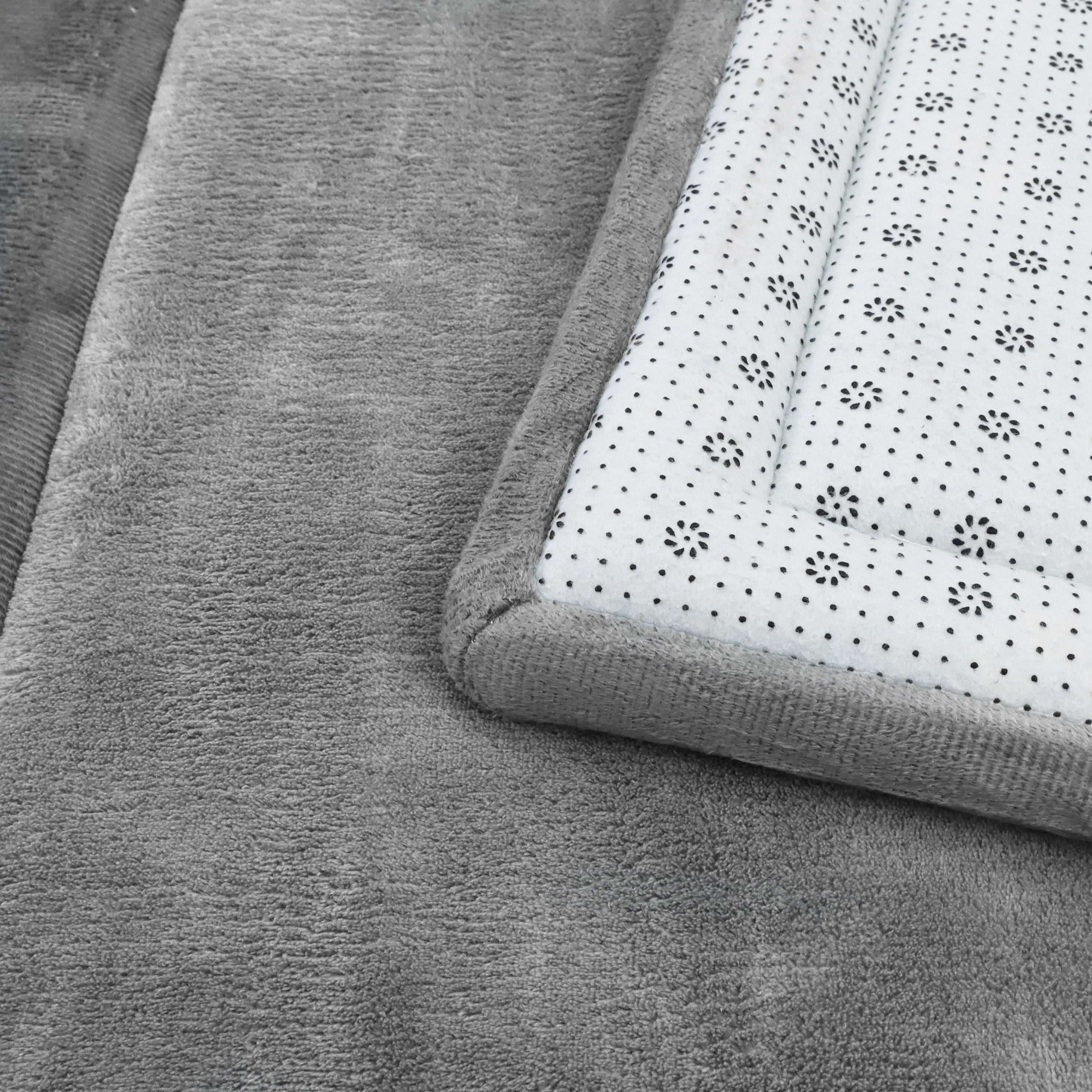 Coral Velvet Memory Foam Mat-Dark Grey